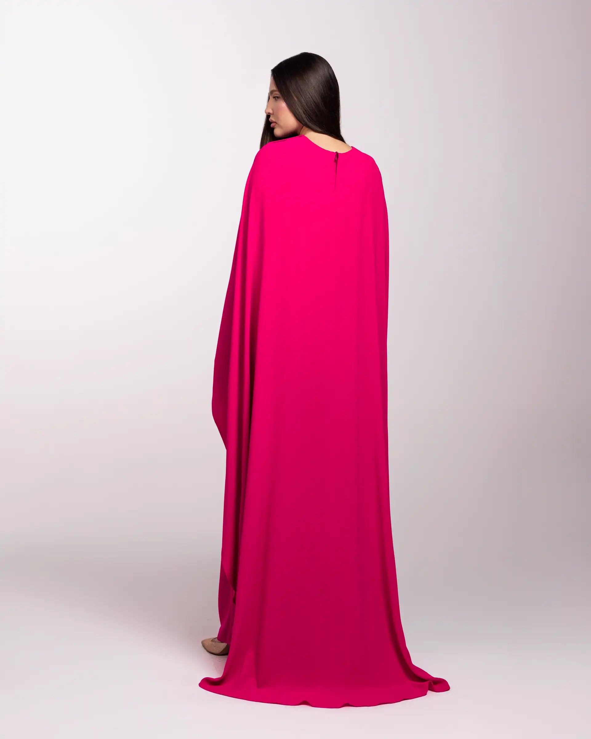 Cape Dress - Fuchsia