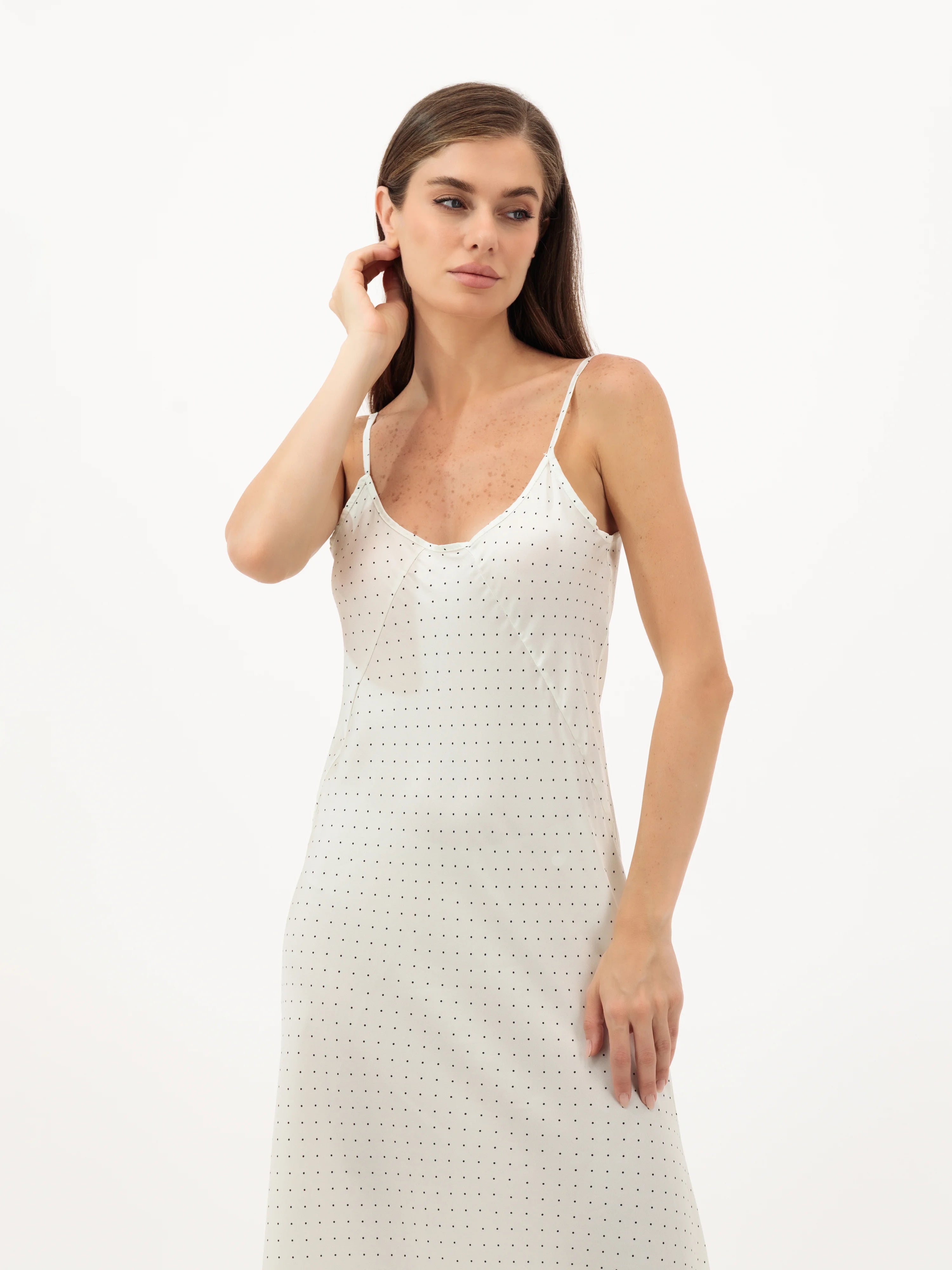 Polka Dress - White