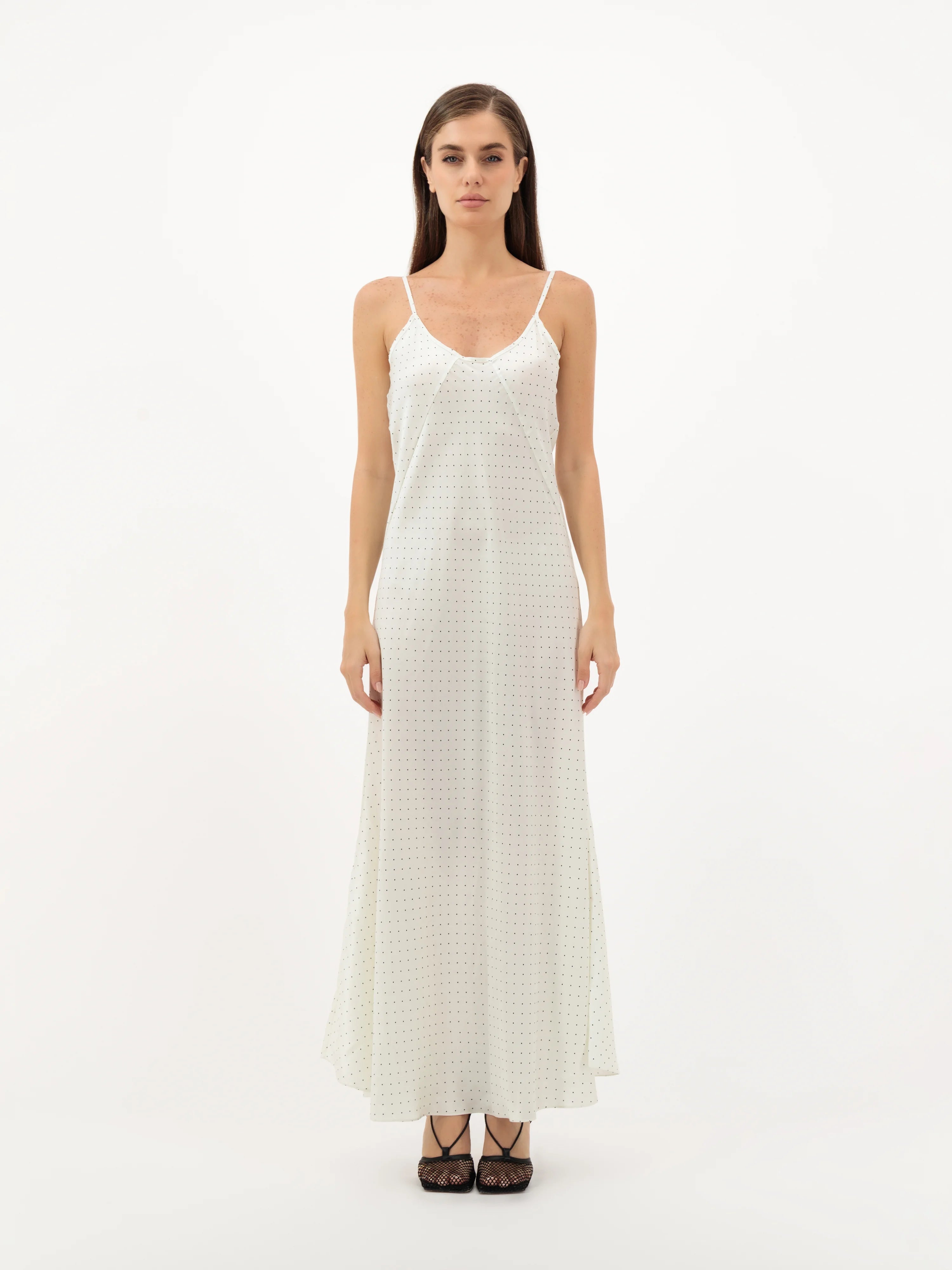 Polka Dress - White