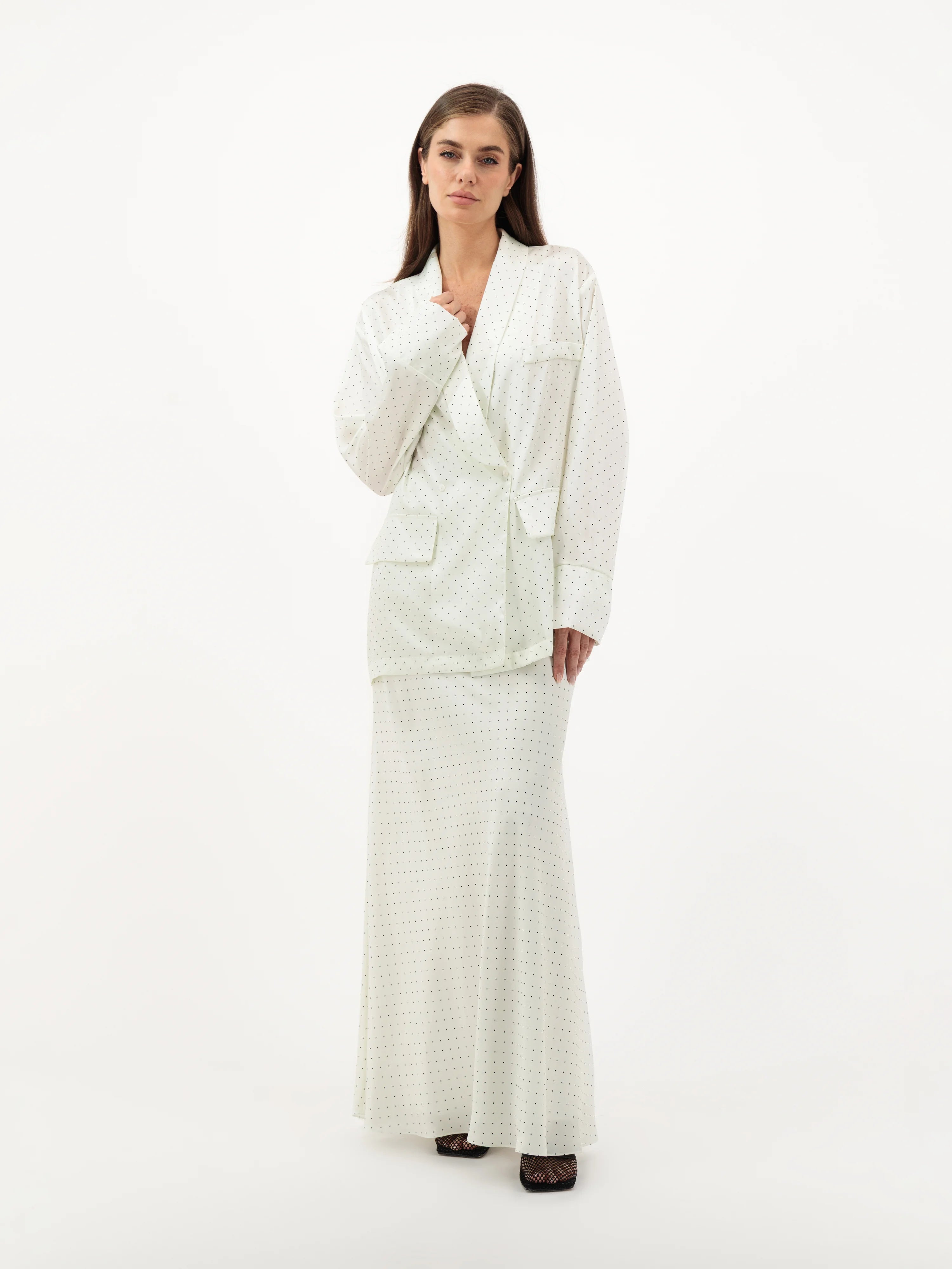Polka Skirt - White